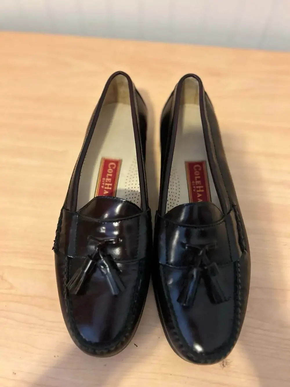 Cole Haan City Burgundy Leather Tassel Loafers